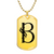 Initial B v001-31 - 18k Gold Finished Luxury Dog Tag Necklace