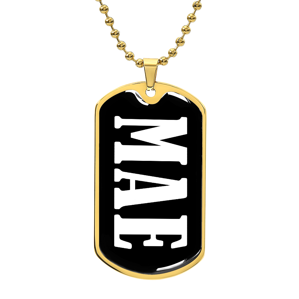 Mae v01w - 18k Gold Finished Luxury Dog Tag Necklace
