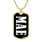Mae v01w - 18k Gold Finished Luxury Dog Tag Necklace