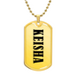 Keisha v01 - 18k Gold Finished Luxury Dog Tag Necklace