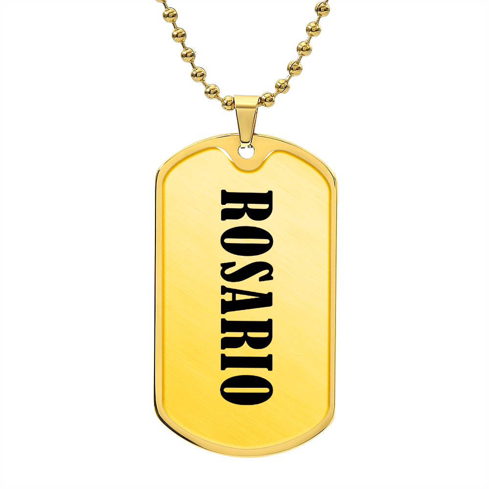 Rosario v01 - 18k Gold Finished Luxury Dog Tag Necklace