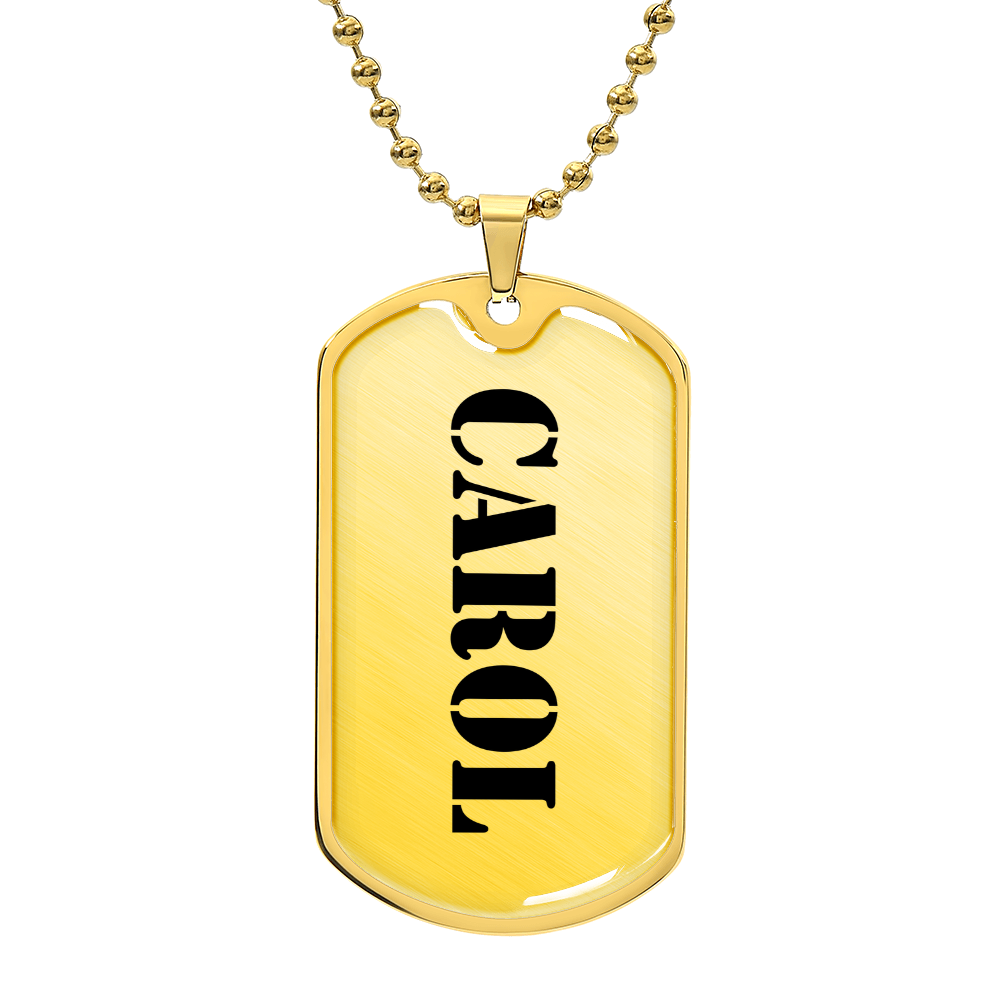 Carol - 18k Gold Finished Luxury Dog Tag Necklace