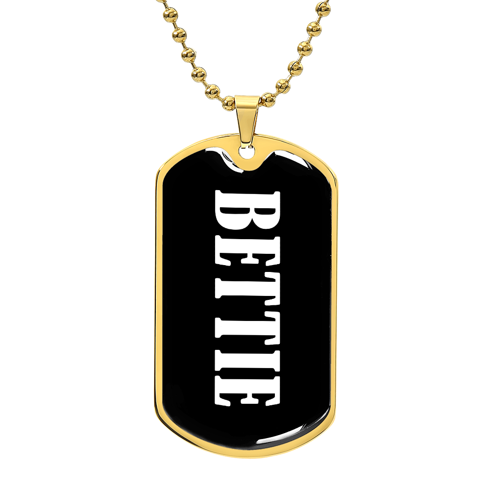 Bettie v03 - 18k Gold Finished Luxury Dog Tag Necklace