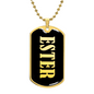 Ester v02 - 18k Gold Finished Luxury Dog Tag Necklace