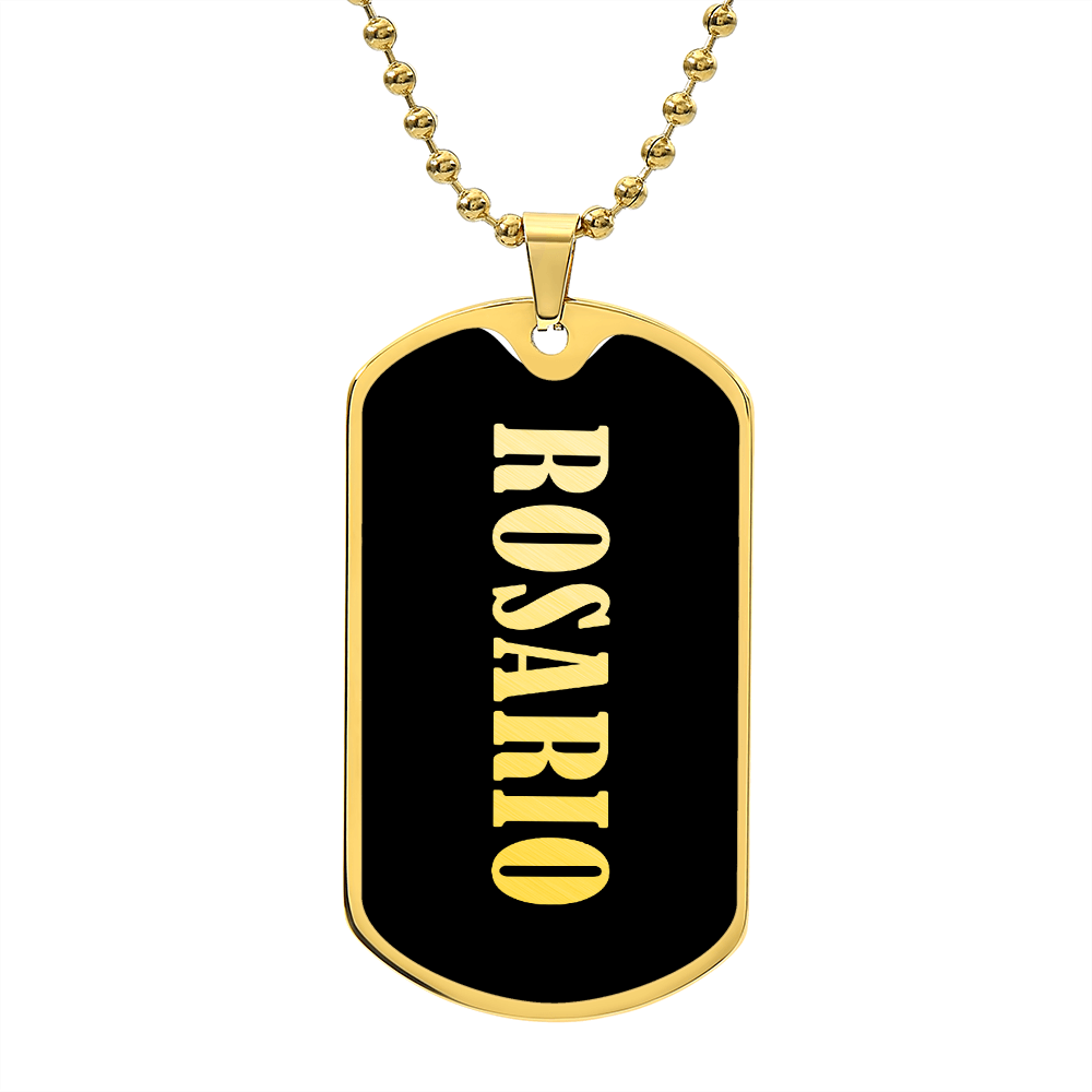 Rosario v02 - 18k Gold Finished Luxury Dog Tag Necklace
