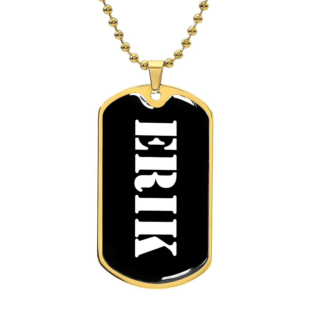 Erik v3 - 18k Gold Finished Luxury Dog Tag Necklace