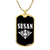 Susan v03a - 18k Gold Finished Luxury Dog Tag Necklace