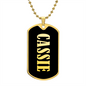 Cassie v02 - 18k Gold Finished Luxury Dog Tag Necklace