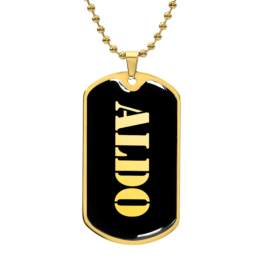 Aldo v2 - 18k Gold Finished Luxury Dog Tag Necklace