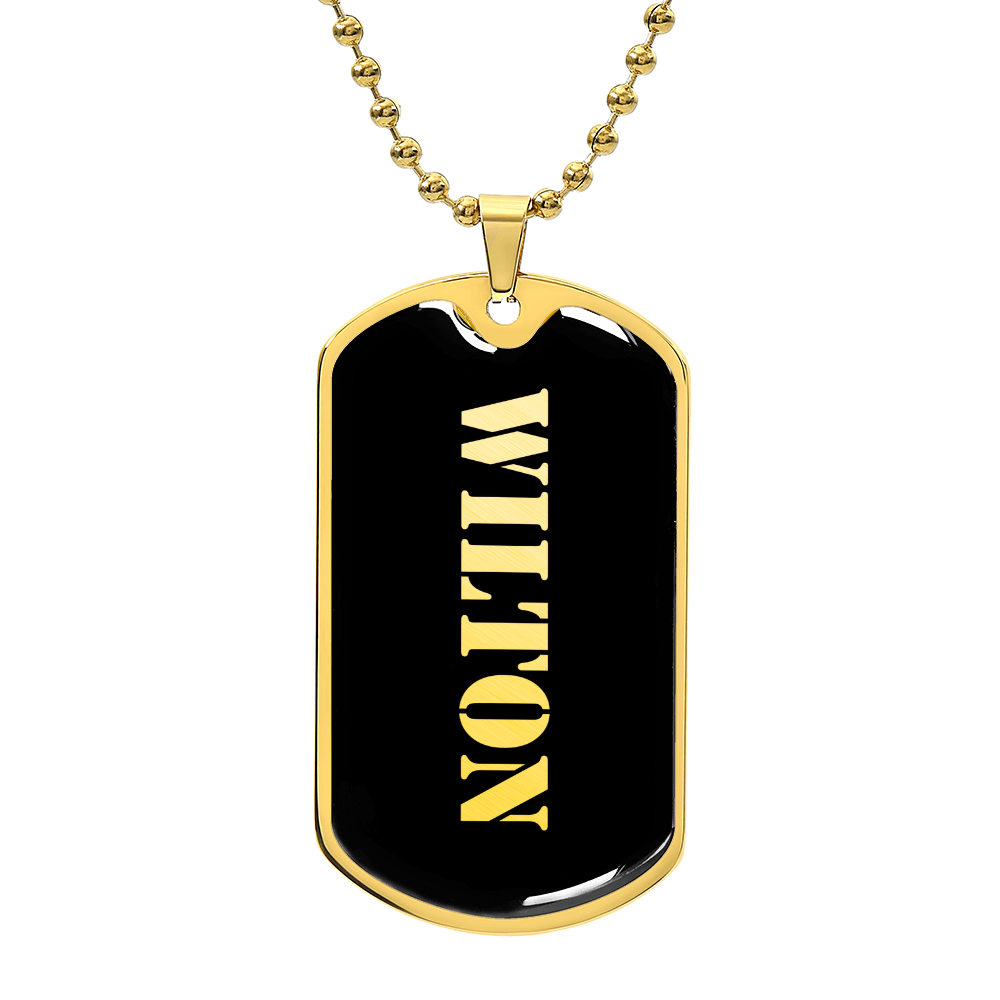 Wilton v2 - 18k Gold Finished Luxury Dog Tag Necklace