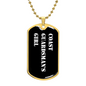 Coast Guardsman's Girl v3 - 18k Gold Finished Luxury Dog Tag Necklace