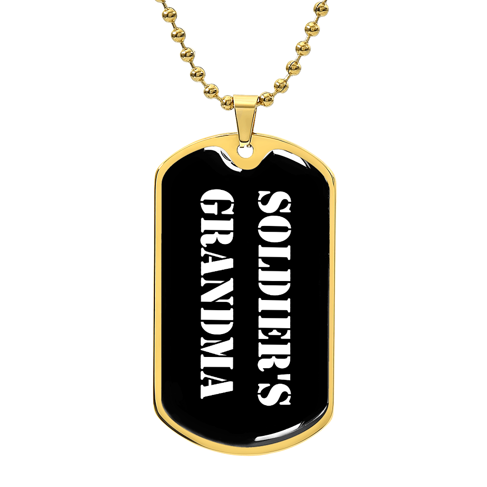 Soldier's Grandma v3 - 18k Gold Finished Luxury Dog Tag Necklace