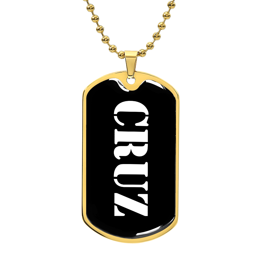 Cruz v3 - 18k Gold Finished Luxury Dog Tag Necklace