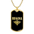 Regina v02a - 18k Gold Finished Luxury Dog Tag Necklace