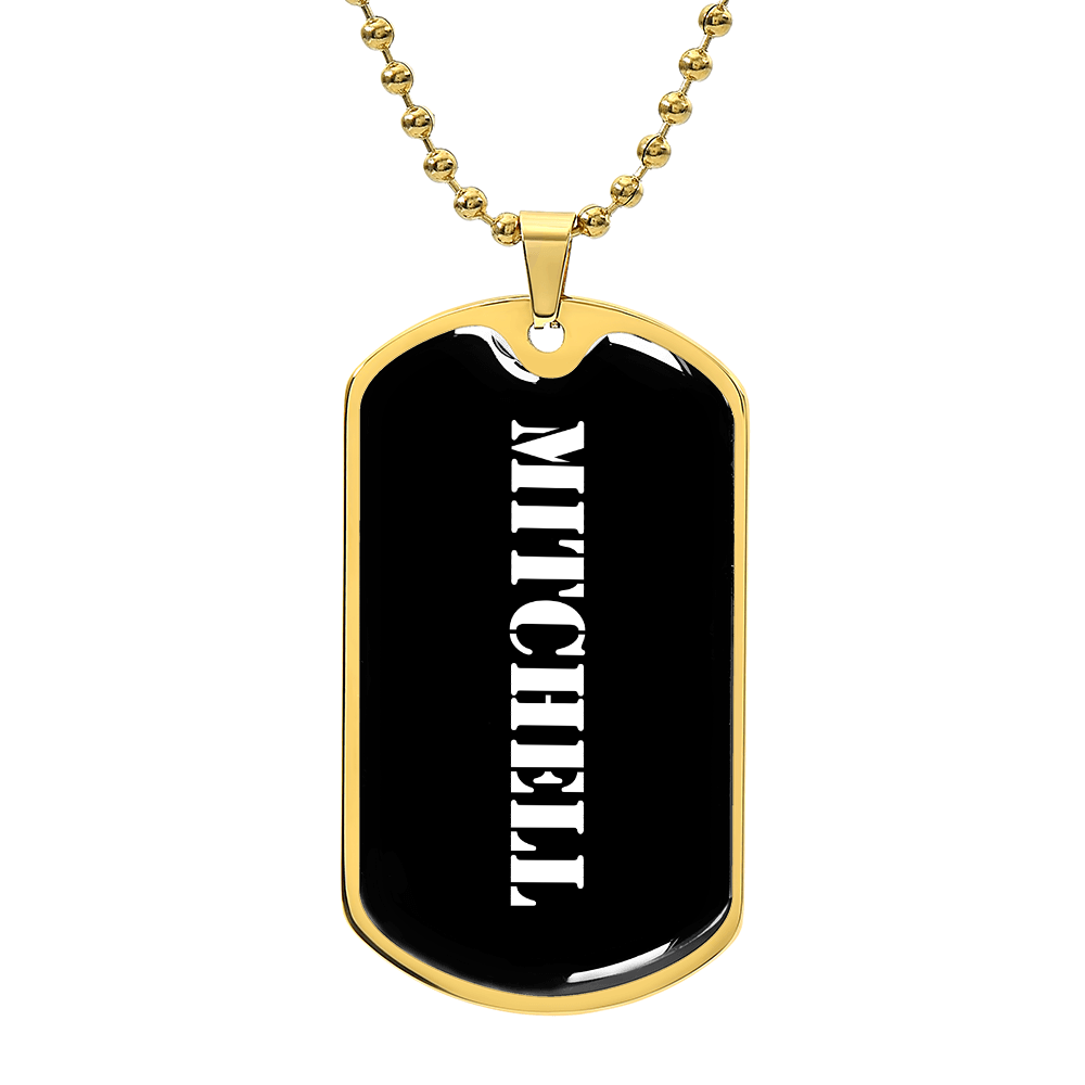 Mitchell v3 - 18k Gold Finished Luxury Dog Tag Necklace