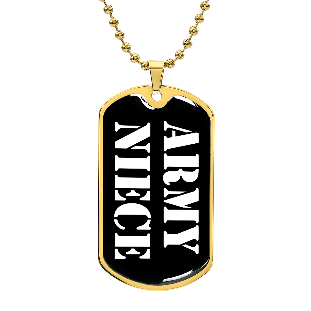 Army Niece v3 - 18k Gold Finished Luxury Dog Tag Necklace