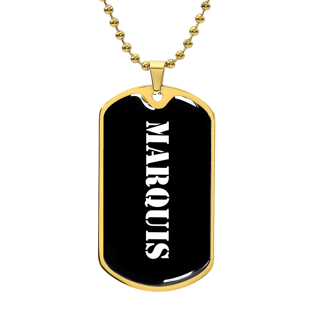 Marquis v3 - 18k Gold Finished Luxury Dog Tag Necklace
