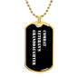 Combat Veteran's Granddaughter v3 - 18k Gold Finished Luxury Dog Tag Necklace