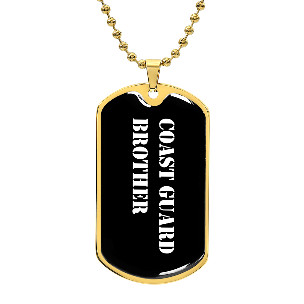 Coast Guard Brother v3 - 18k Gold Finished Luxury Dog Tag Necklace