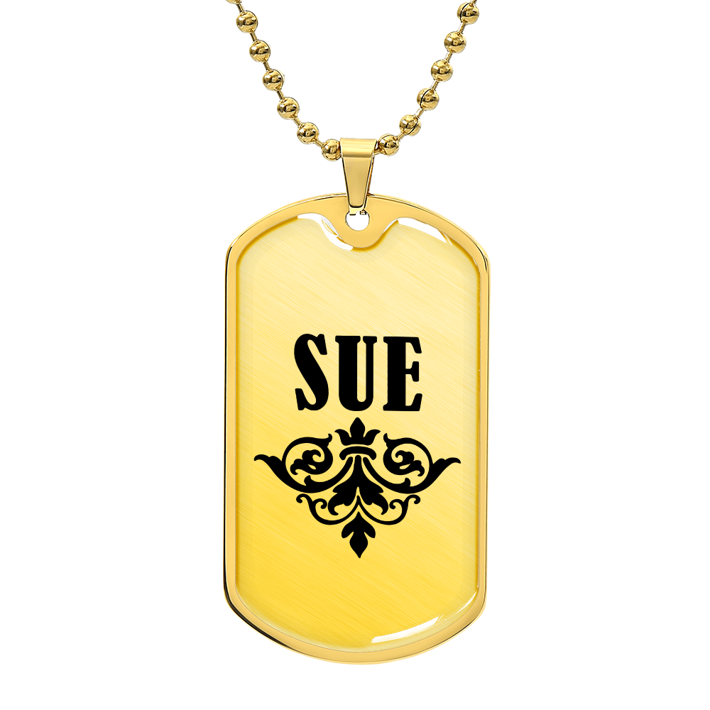 Sue v01a - 18k Gold Finished Luxury Dog Tag Necklace