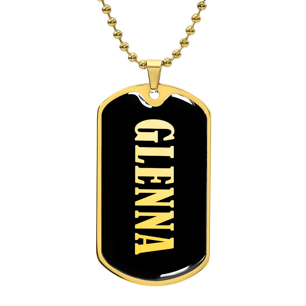 Glenna v02 - 18k Gold Finished Luxury Dog Tag Necklace