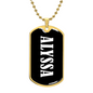 Alyssa v03 - 18k Gold Finished Luxury Dog Tag Necklace