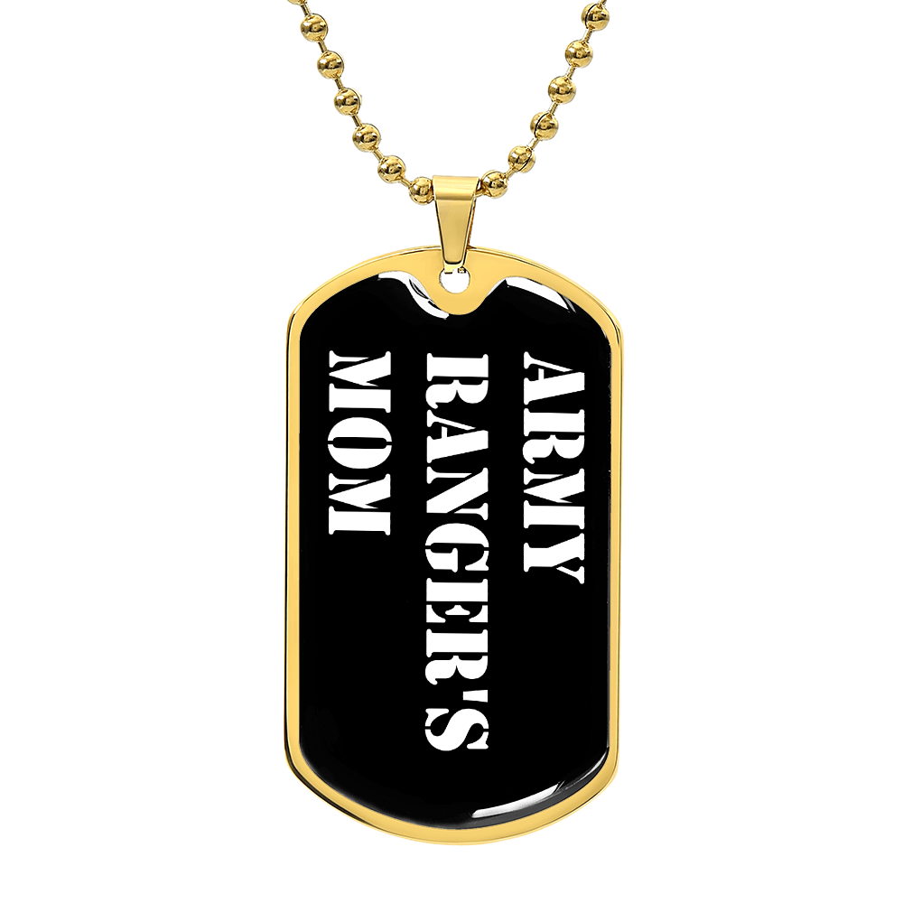 Army Ranger's Mom v3 - 18k Gold Finished Luxury Dog Tag Necklace