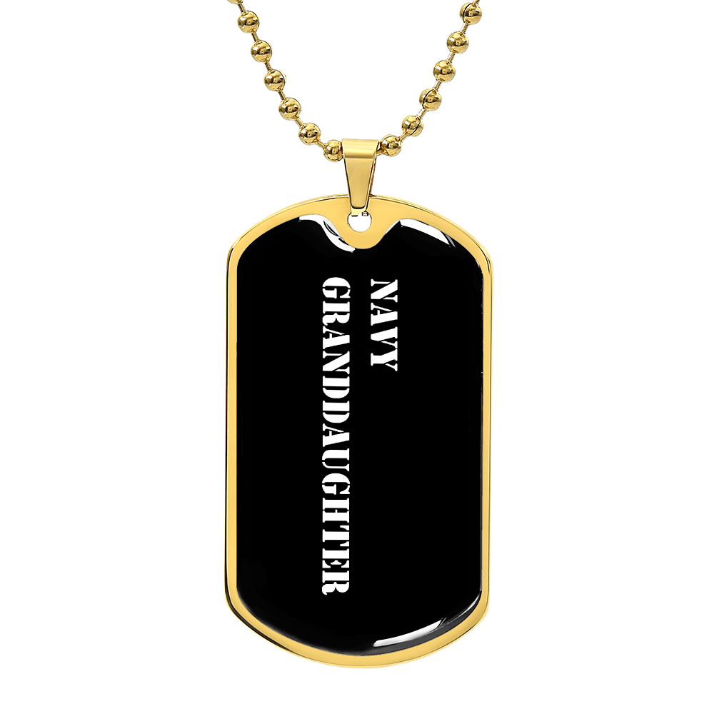 Navy Granddaughter v3 - 18k Gold Finished Luxury Dog Tag Necklace