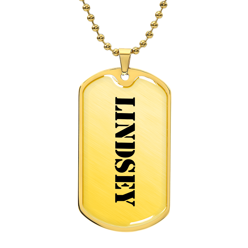 Lindsey - 18k Gold Finished Luxury Dog Tag Necklace