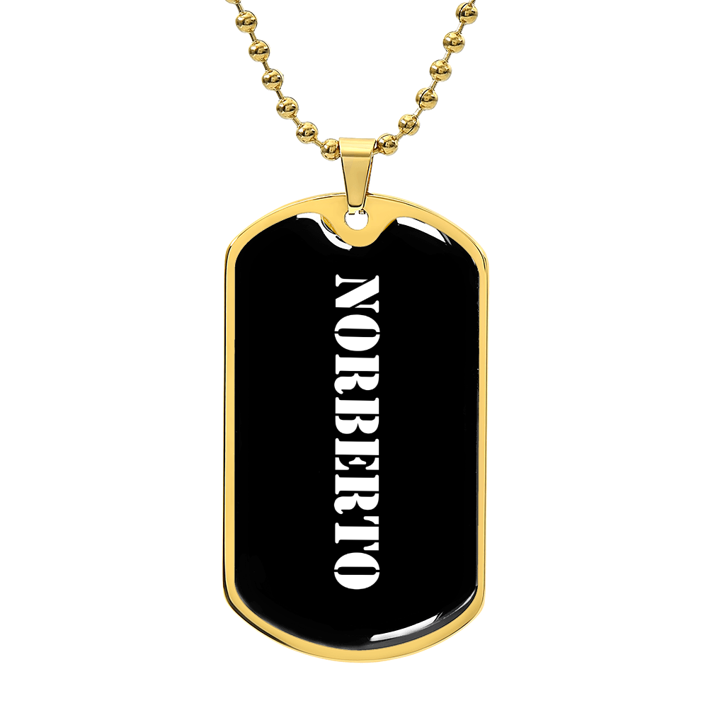 Norberto v3 - 18k Gold Finished Luxury Dog Tag Necklace