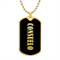 Consuelo v02 - 18k Gold Finished Luxury Dog Tag Necklace