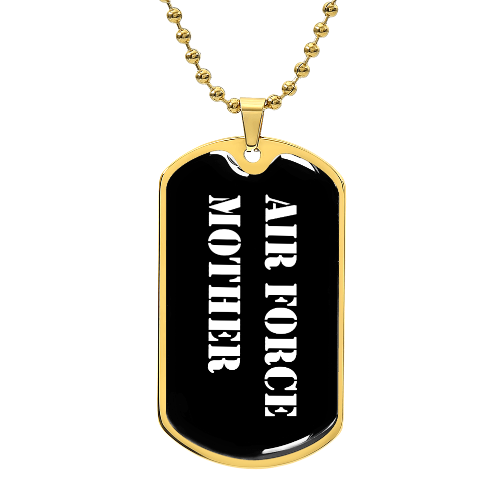 Air Force Mother v3 - 18k Gold Finished Luxury Dog Tag Necklace