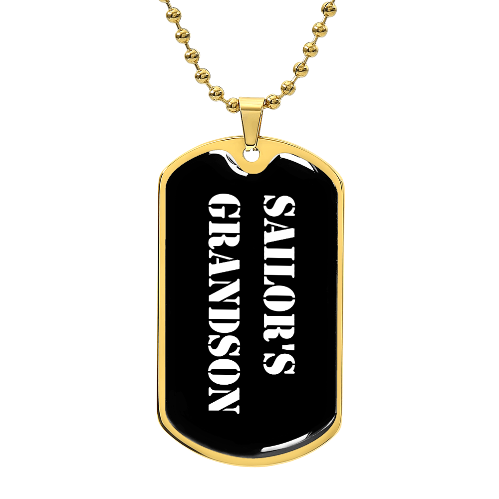 Sailor's Grandson v3 - 18k Gold Finished Luxury Dog Tag Necklace