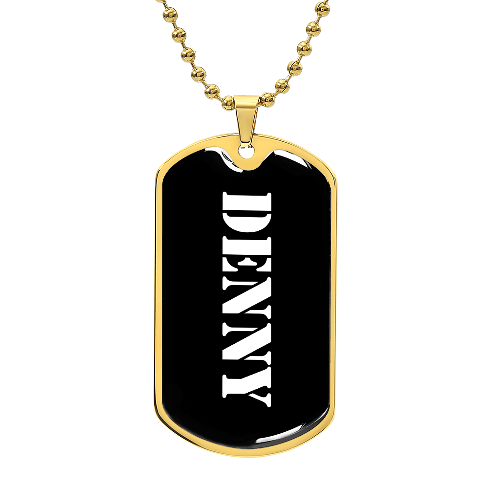 Denny v3 - 18k Gold Finished Luxury Dog Tag Necklace