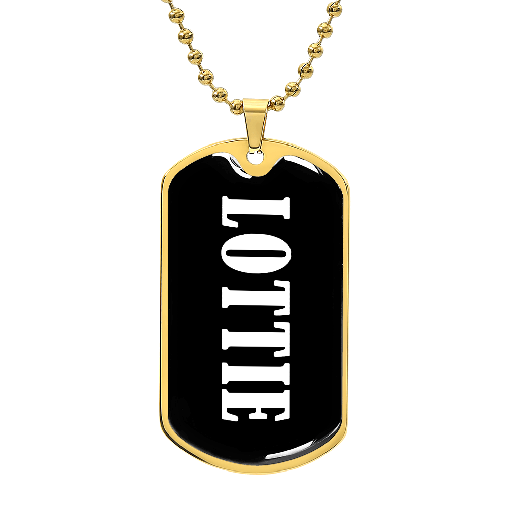 Lottie v03 - 18k Gold Finished Luxury Dog Tag Necklace