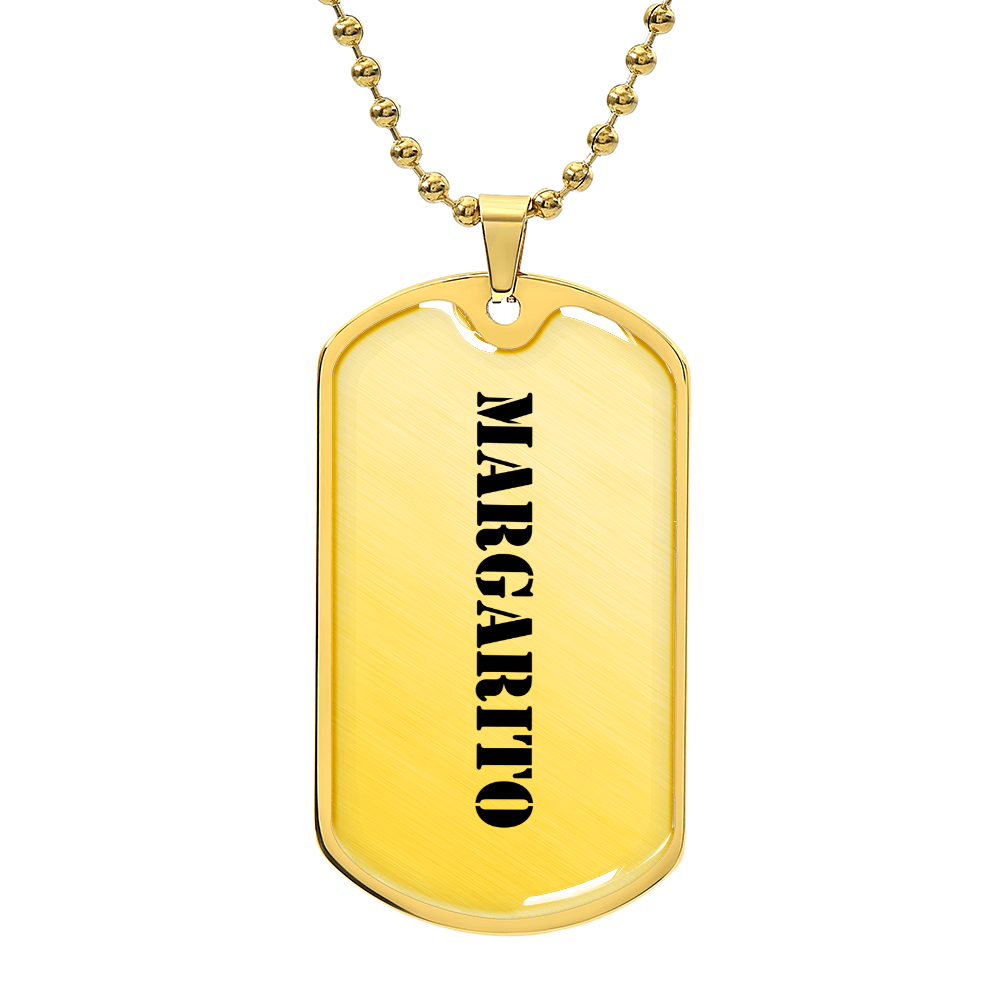 Margarito - 18k Gold Finished Luxury Dog Tag Necklace