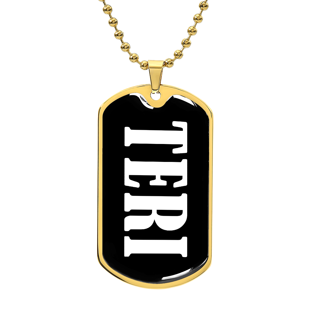 Teri v03 - 18k Gold Finished Luxury Dog Tag Necklace