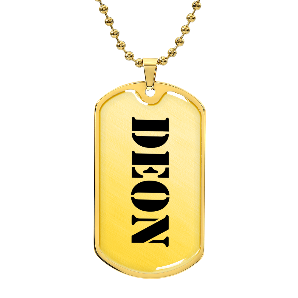 Deon - 18k Gold Finished Luxury Dog Tag Necklace