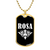 Rosa v03a - 18k Gold Finished Luxury Dog Tag Necklace