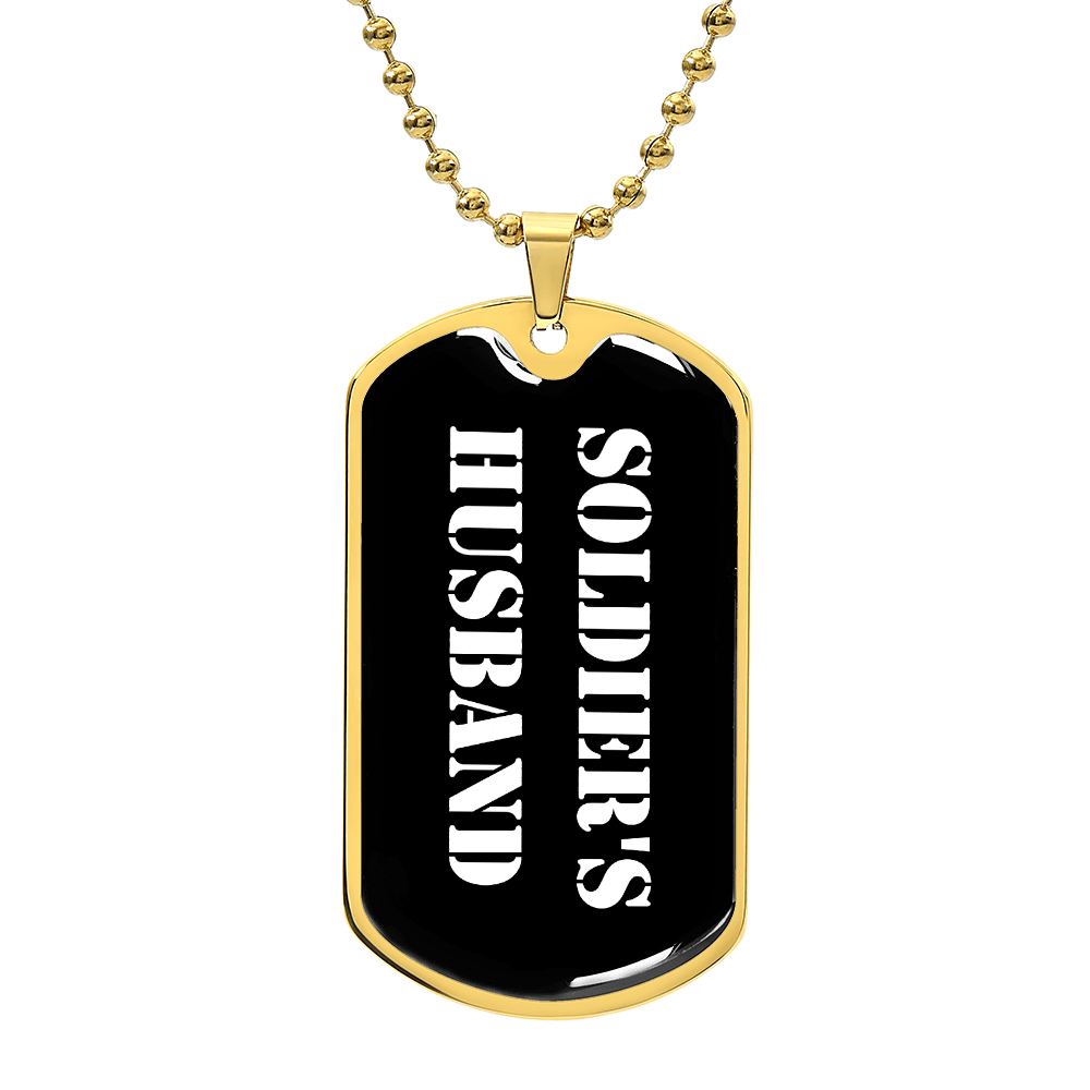 Soldier's Husband v3 - 18k Gold Finished Luxury Dog Tag Necklace
