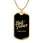 Best Father Since 2024 v2 - 18k Gold Finished Luxury Dog Tag Necklace