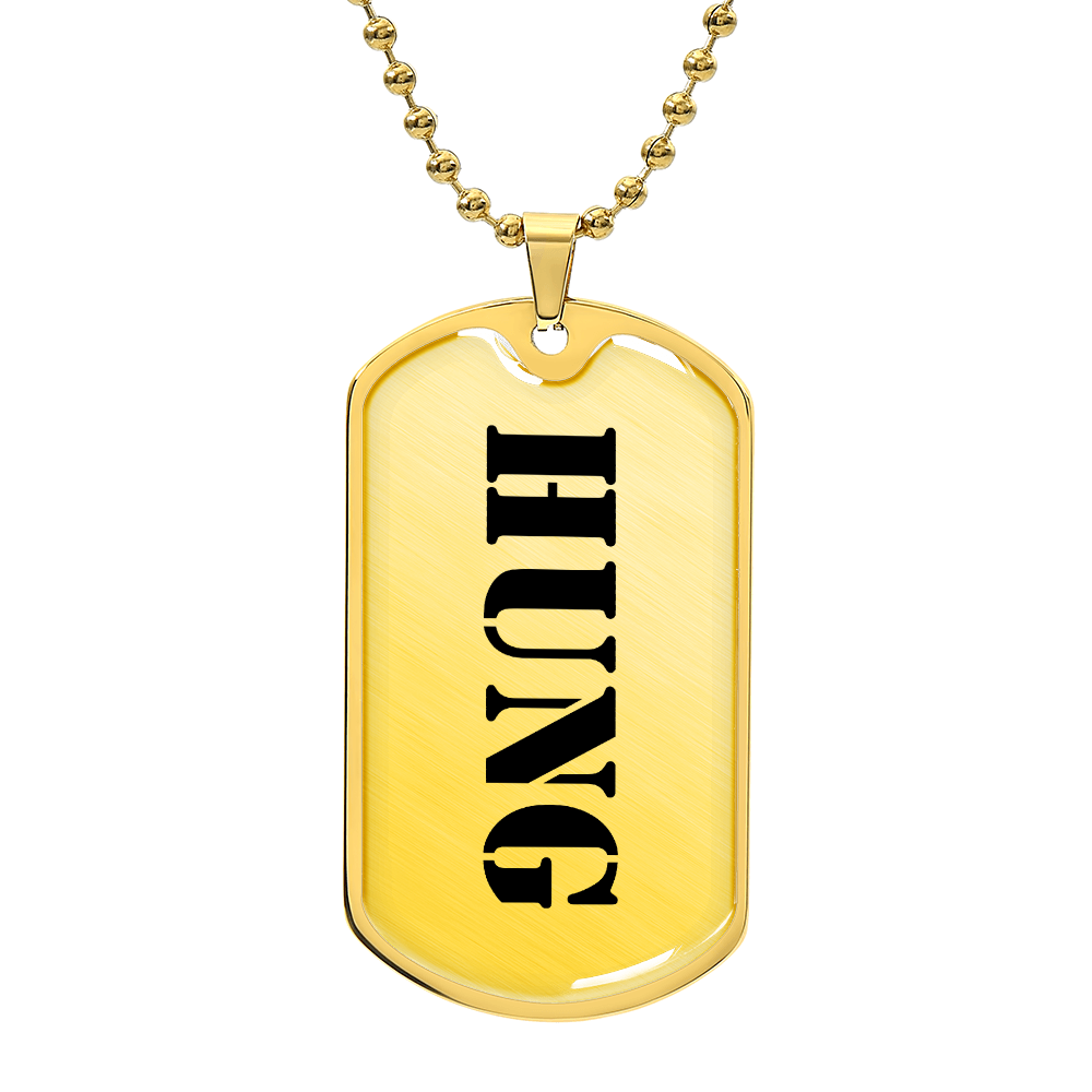 Hung - 18k Gold Finished Luxury Dog Tag Necklace