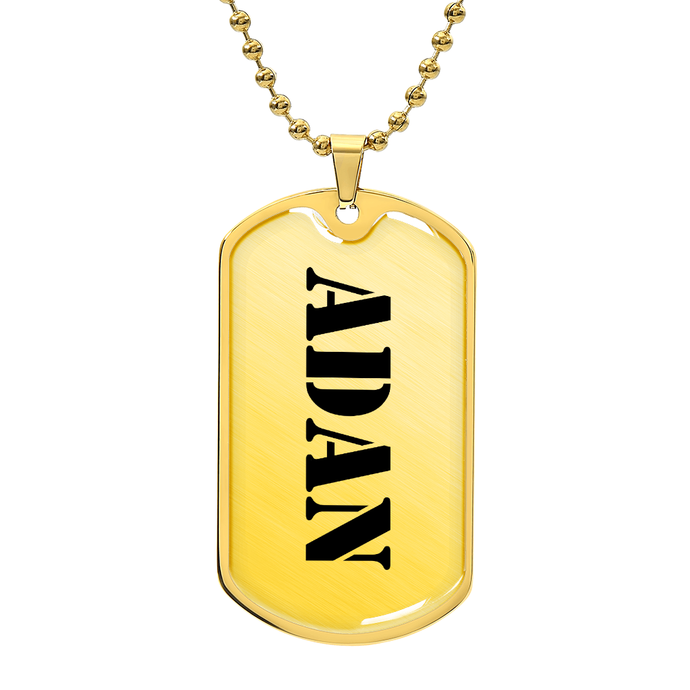 Adan - 18k Gold Finished Luxury Dog Tag Necklace