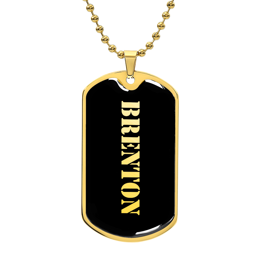 Brenton v2 - 18k Gold Finished Luxury Dog Tag Necklace