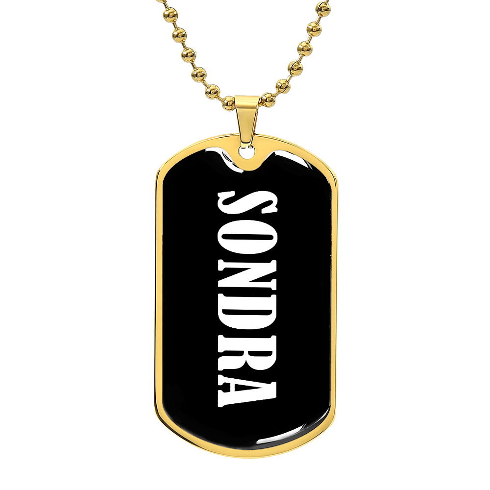 Sondra v03 - 18k Gold Finished Luxury Dog Tag Necklace