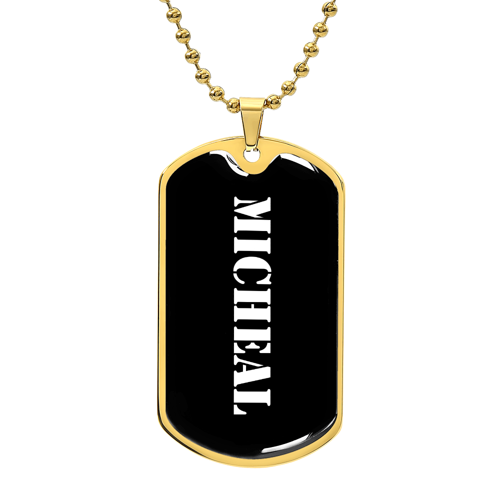 Micheal v3 - 18k Gold Finished Luxury Dog Tag Necklace