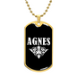 Agnes v03a - 18k Gold Finished Luxury Dog Tag Necklace