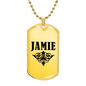 Jamie v01a - 18k Gold Finished Luxury Dog Tag Necklace
