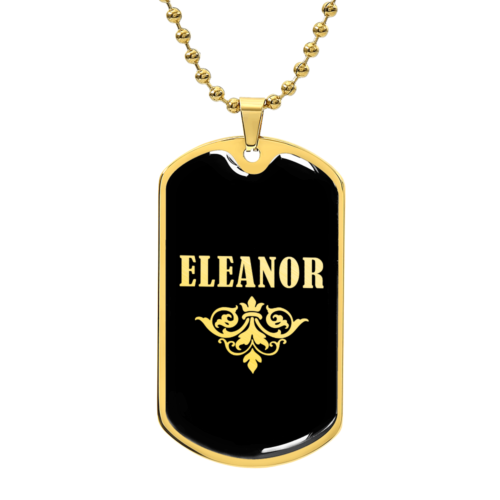 Eleanor v02a - 18k Gold Finished Luxury Dog Tag Necklace