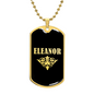 Eleanor v02a - 18k Gold Finished Luxury Dog Tag Necklace